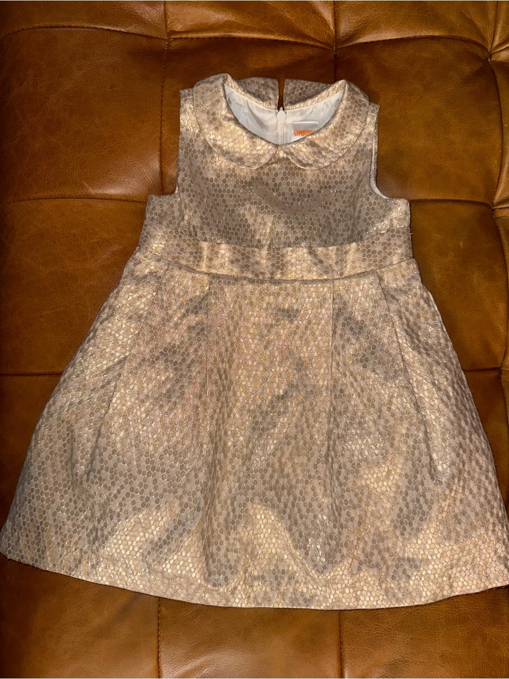 Gymboree Metallic Gold Peter Pan Collar Dress